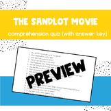 The Sandlot Movie Comprehension Quiz with Answer Key