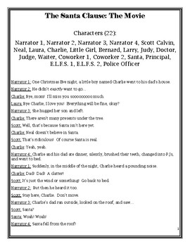 Christmas Reader's Theater Script based on Santa Clause the Movie