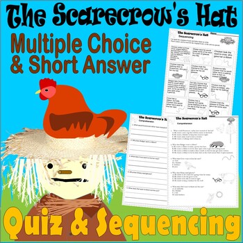 Preview of The Scarecrow’s Hat Fall Reading Comprehension Quiz & Story Sequencing