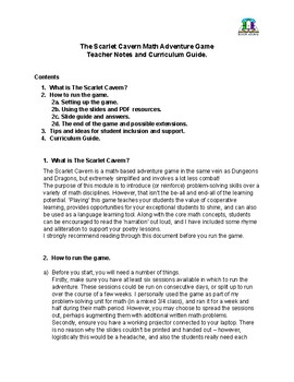 Preview of The Scarlet Cavern: Teacher Notes and Curriculum Guide
