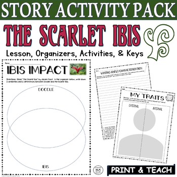 Preview of Short Story Comprehension The Scarlet Ibis Characters Symbolism Worksheet PDF