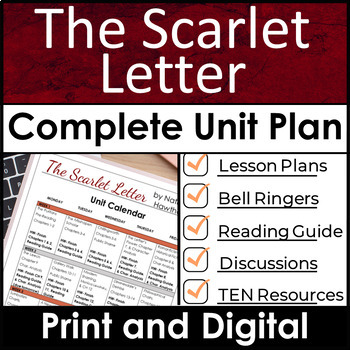 Preview of The Scarlet Letter Complete Unit Plan With Lesson Plans & TEN Bundled Resources