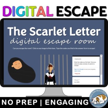 Preview of The Scarlet Letter Digital Escape Room Review Game Activity