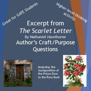 Preview of The Scarlet Letter Excerpt Author's Craft/Purpose Analysis