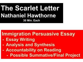 Preview of The Scarlet Letter - Immigr. vs Colonization Argu. - Final Essay (ACT Prep)