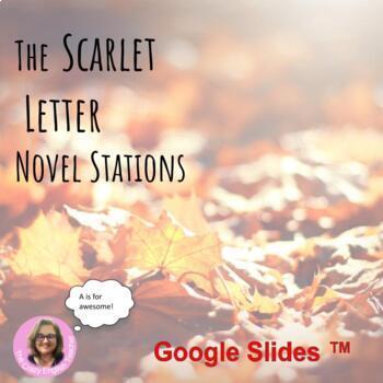 Preview of The Scarlet Letter Novel Study Stations Distance Learning