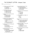 The Scarlet Letter Quizzes - Chapters 1-24 with Answer Key