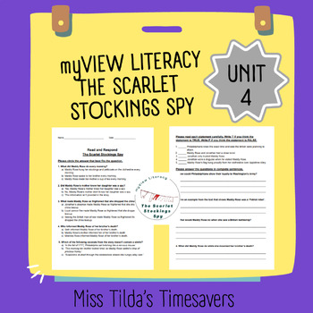 Preview of The Scarlet Stockings Spy - Read and Respond myView Literacy 5