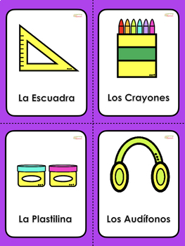 La Escuela! Spanish School Vocabulary Flashcards