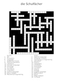The School Subjects (die Schulfächer) German Crossword Puz