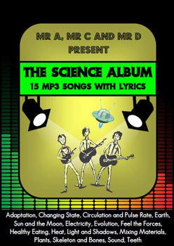 Preview of The Science Jukebox - 15 mp3 Songs and Lyrics - Mr A, Mr C and Mr D Present