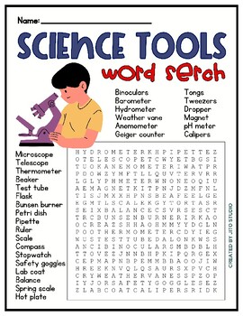 Preview of The Science Tools Word Search Puzzle