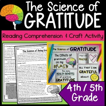 Preview of The Science of Gratitude (Perfect for Thanksgiving!) Reading Comprehension