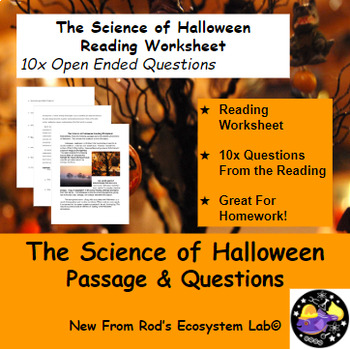 Preview of The Science of Halloween Phenomena Fall Reading Worksheet **Editable**