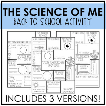 Preview of The Science of Me  I  Back to School Activity  I  Get to Know You Coloring Page