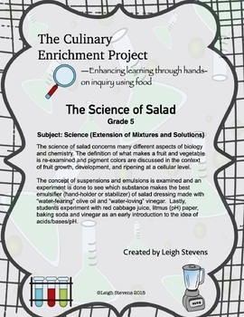 Preview of The Science of Salad | STEAM Cooking Lesson | Distance Learning | FOSS