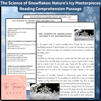 Preview of The Science of Snowflakes: Nature's Icy Masterpieces Reading Passage