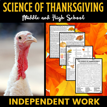 Preview of The Science of Thanksgiving - Activities Puzzles Middle & High School Sub Plan