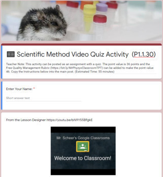 Preview of The Scientific Method LinkLesson® - Online Blended Distance Remote Learning