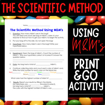 Preview of The Scientific Method M&M's Activity Lab