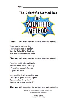 Preview of The Scientific Method Rap Companion Lyrics Sheet