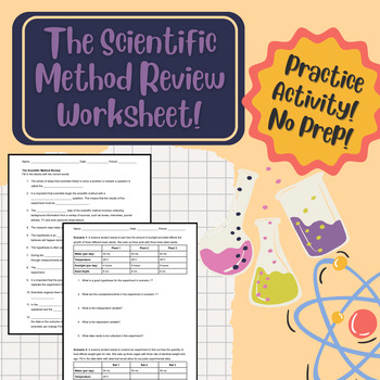 Preview of The Scientific Method Review Worksheet: Practice Using the Scientific Method!