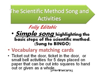 Preview of The Scientific Method Simple Song with 2 activities