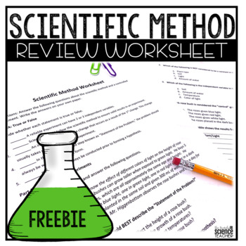 Scientific Method Worksheet (answer key included) by The Trendy Science