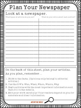 The Scoop Editable Student Newspaper Template By Erin Wing Tpt