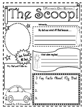 Preview of "The Scoop" Father's Day Edition Cute Writing Keepsake!