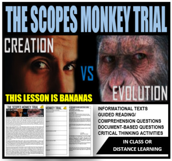 Preview of The Scopes Monkey Trial (PowerPoint Presentation Included)