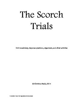 Preview of The Scorch Trials teaching packet, includes vocabulary packet
