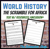 The Scramble For Africa *INCLUSION LEVEL* Comprehension W/
