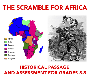 Preview of The Scramble for Africa: World History Text and Assessment