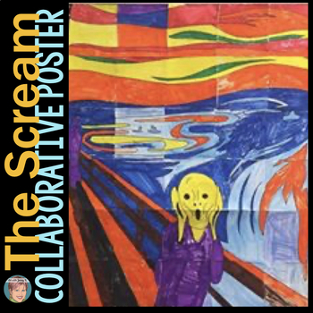 Preview of The Scream Collaborative Poster | Fun Edvard Munch Halloween Art Activity