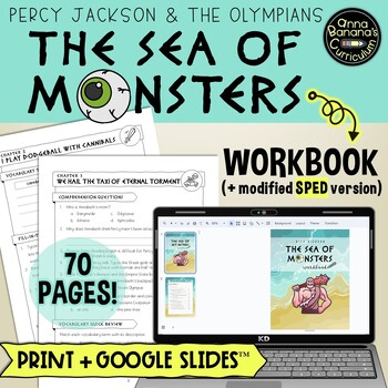 Preview of The Sea of Monsters Workbook: DIGITAL & PRINT NOVEL STUDY