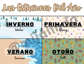 Preview of The Seasons in Spanish