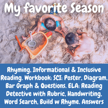 Preview of The Seasons, Rhyming Read: Earth's Tilt, Bar Graphs, Reading Detective, Workbook