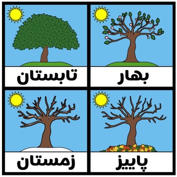 Preview of The Seasons in Farsi Posters and Printables