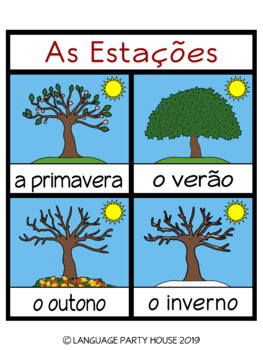 Preview of The Seasons in Portuguese Posters and Printables