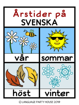 Preview of The Seasons in Swedish Poster and Printables