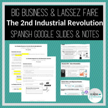 Preview of The Second Industrial Revolution - Big Business/Laissez Faire - SPANISH 