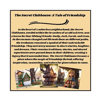 Preview of The Secret Clubhouse: A Tale of Friendship storie for kids ages 10-16