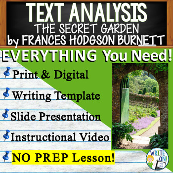Preview of The Secret Garden - Text Based Evidence - Text Analysis Essay Writing Lesson