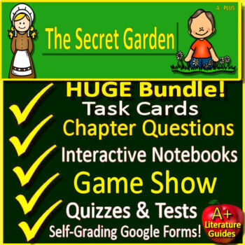 Preview of The Secret Garden Novel Study Unit - Comprehension Questions, Activities, Tests