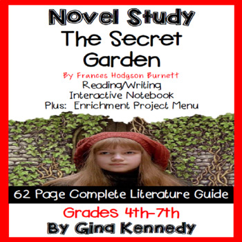 Preview of The Secret Garden Novel Study + Project Menu; Plus Digital Option