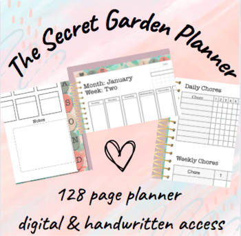 Preview of The Secret Garden Planner - Digital Notebook - Teacher Monthly Organizer