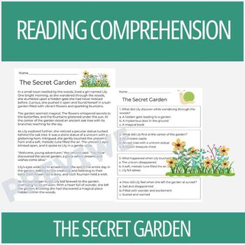 Preview of The Secret Garden - Reading Comprehension Passages and Questions for 2nd Grade