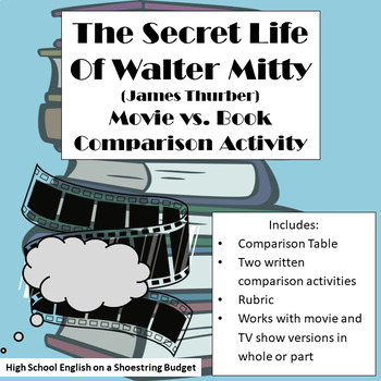 Preview of The Secret Life of Walter Mitty Movie vs. Book Activity (James Thurber)