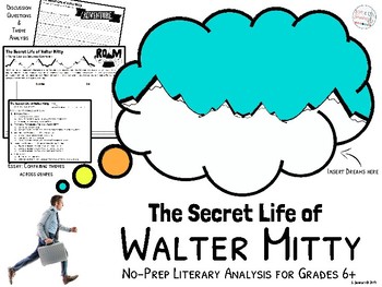 Preview of The Secret Life of Walter Mitty No-Prep Literary Analysis